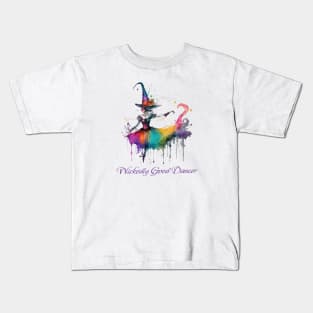 Witch Wickedly Good Dancer Colorful Ballerina Halloween Kids T-Shirt
